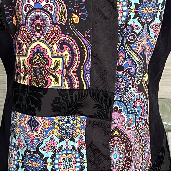 Bny’s Bunny’s Mixed Media Jacket Coat Woman’s Size 40 US M Brocade Velvet Unique - Picture 4 of 10